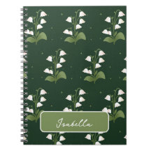 Lily of the Valley Floral Muster Spiral Notebook