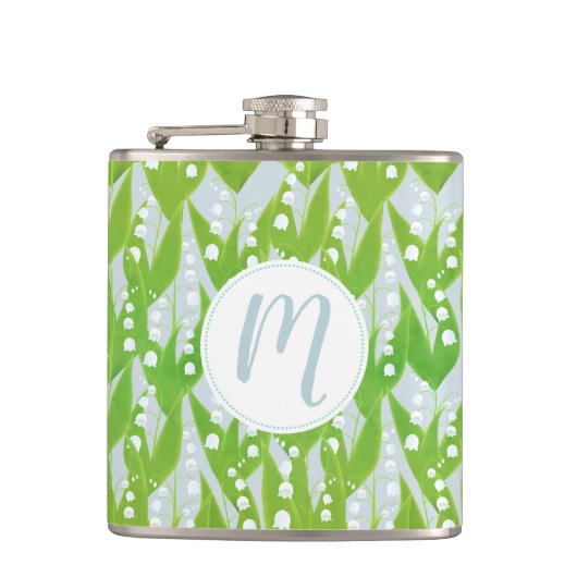 Lily of the Valley Floral Pattern Flachmann (Vorderseite)