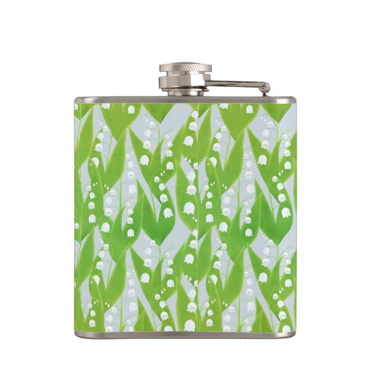 Lily of the Valley Floral Pattern Flachmann (Rückseite)