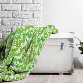 Lily of the Valley Floral Pattern Fleecedecke