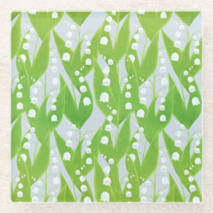 Lily of the Valley Floral Pattern Glasuntersetzer