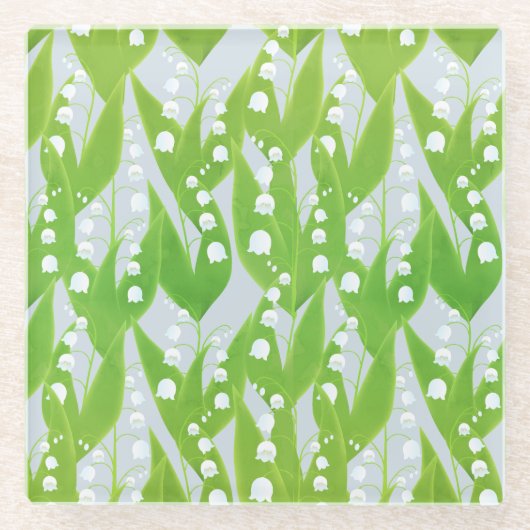 Lily of the Valley Floral Pattern Glasuntersetzer (Vorderseite)