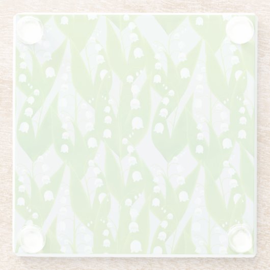 Lily of the Valley Floral Pattern Glasuntersetzer (Rückseite)