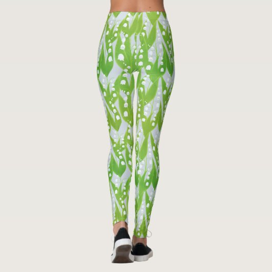 Lily of the Valley Floral Pattern Leggings (Rückseite)