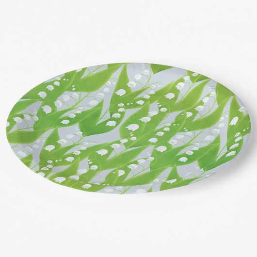 Lily of the Valley Floral Pattern Pappteller (Schrägansicht)