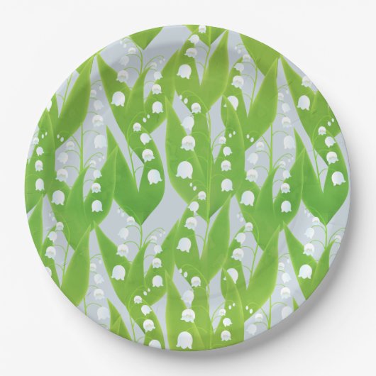 Lily of the Valley Floral Pattern Pappteller (Vorderseite)