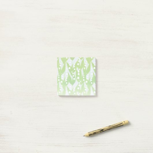 Lily of the Valley Floral Pattern Post-it Klebezettel (Auf Schreibtisch)
