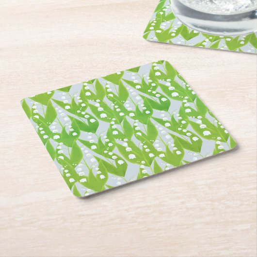 Lily of the Valley Floral Pattern Rechteckiger Pappuntersetzer (angewinkelt)
