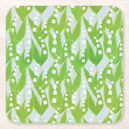 Lily of the Valley Floral Pattern Rechteckiger Pappuntersetzer