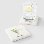 Lily of the Valley Floral Steinuntersetzer (Seitenansicht)