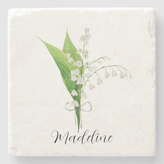 Lily of the Valley Floral Steinuntersetzer (Vorderseite)