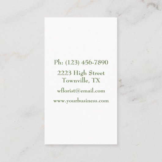 Lily of the Valley Florist Visitenkarte (Rückseite)