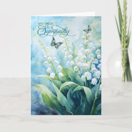 Lily of the Valley Garden Butterflies Beileid Karte