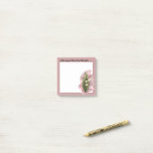 Lily of the Valley Glück Personalisiert rosa Post-it Klebezettel (Auf Schreibtisch)