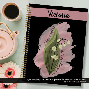 Lily of the Valley Glück Personalisiert Schwarz Planer