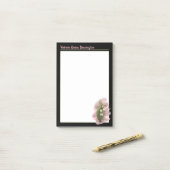 Lily of the Valley Glück Personalisiert Schwarz Post-it Klebezettel (Auf Schreibtisch)