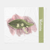 Lily of the Valley Glück Personalisiert White Fleecedecke (Vorderseite (Horizontal))