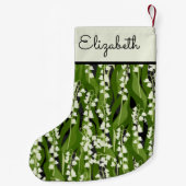 Lily of the Valley Greenery Individuelle Name Kleiner Weihnachtsstrumpf (Rückseite)