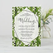 Lily of the Valley Greenery Wedding Einladung (Stehend Vorderseite)