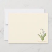 Lily of the Valley Hand-Illustrierte Frühlingsflor Mitteilungskarte (Rückseite)
