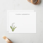 Lily of the Valley Hand-Illustrierte Frühlingsflor Mitteilungskarte (Vorderseite/Rückseite Beispiel)