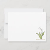Lily of the Valley Hand-Illustrierte Frühlingsflor Mitteilungskarte (Rückseite)