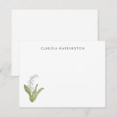 Lily of the Valley Hand-Illustrierte Frühlingsflor Mitteilungskarte (Vorne/Hinten)