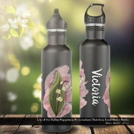 Lily of the Valley Happiness Personalisiert Edelstahlflasche