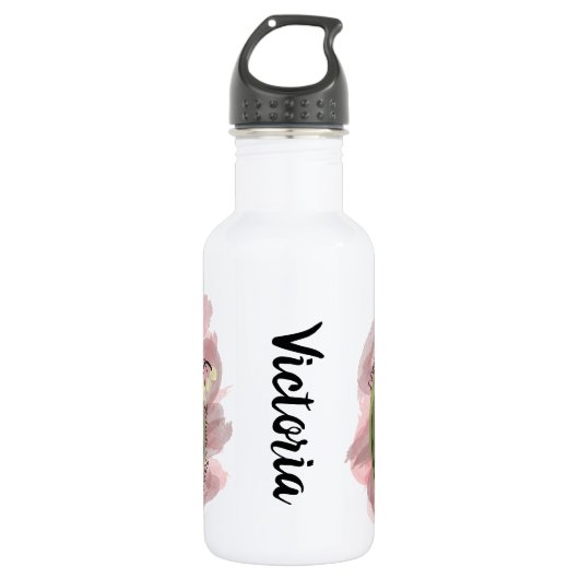 Lily of the Valley Happiness Personalisiert Edelstahlflasche (Vorderseite)