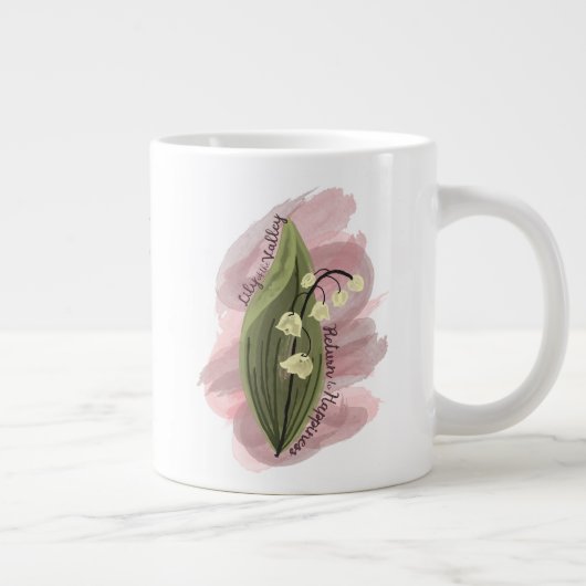 Lily of the Valley Happiness Personalisiert Jumbo-Tasse (Rechts)