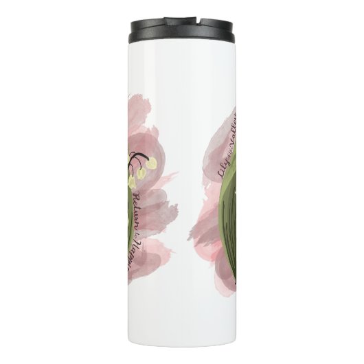 Lily of the Valley Happiness Personalisiert Thermosbecher (Rückseite)