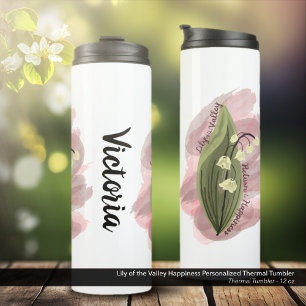 Lily of the Valley Happiness Personalisiert Thermosbecher