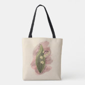 Lily of the Valley Happiness Watercolor Style Tasche (Rückseite)