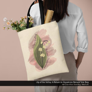 Lily of the Valley Happiness Watercolor Style Tasche