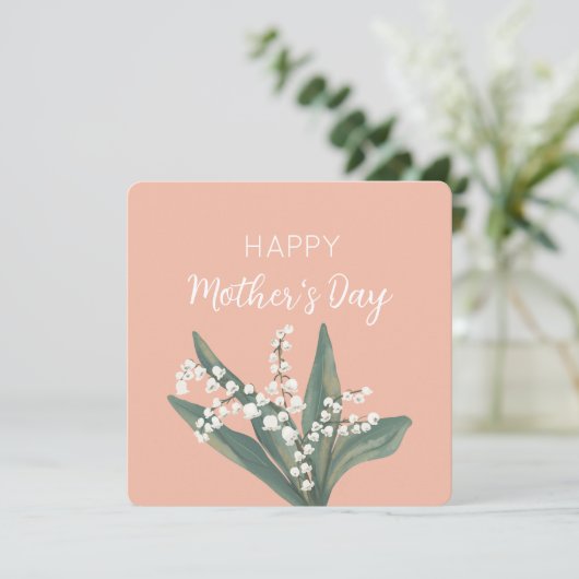 Lily of the Valley Happy Mother Day Feiertagskarte (Stehend Vorderseite)