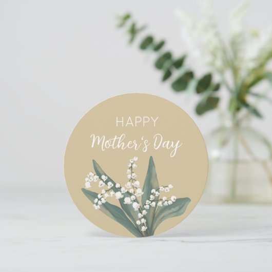 Lily of the Valley Happy Mother Day Feiertagskarte (Stehend Vorderseite)