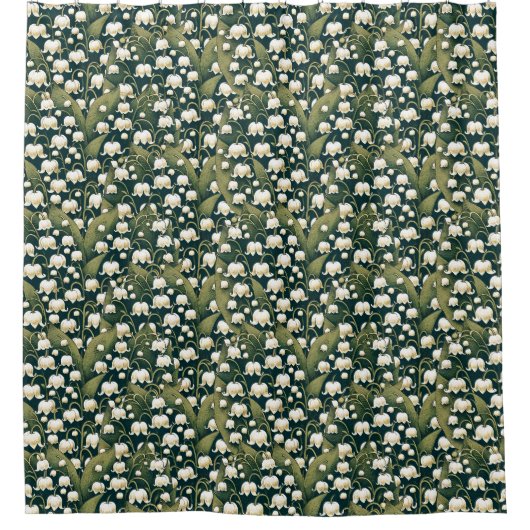 Lily of the Valley Heart Wreath Duschvorhang (Vorderseite)