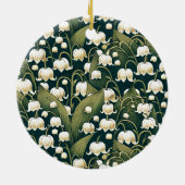 Lily of the Valley Heart Wreath Keramik Ornament (Hinten)