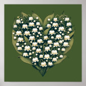 Lily of the Valley Heart Wreath Poster (Vorne)