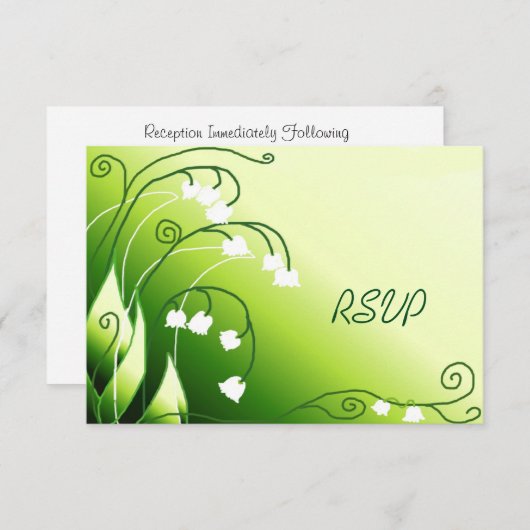 Lily of the Valley Hochzeitsempfang UAWG Einladung (Vorne/Hinten)