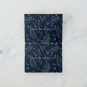 Lily of the Valley II Dark Blue Custom Dankeskarte
