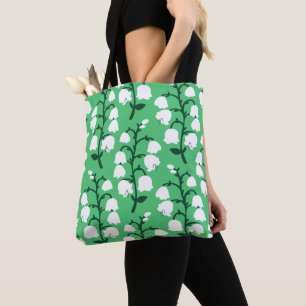 Lily of the Valley in Emerald Color Tote Bag Tasche