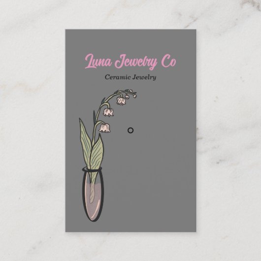 Lily of the Valley Juwelry Button Business Card Visitenkarte (Vorderseite)