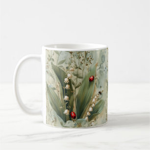 Lily of the Valley Lady Bug Floral Tasse