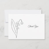 Lily of the Valley Line Art Beerdigung Danke Karte (Rückseite)
