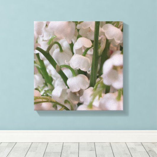 Lily of the Valley Macro Blume Leinwanddruck (Insitu (Holzboden))