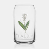 LILY OF THE VALLEY May Birth Blume Individuelle Na Dosenglas (Vorderseite)