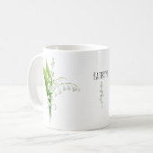 Lily of the Valley May Birth Blume Keramik Kaffeetasse (Vorderseite Links)