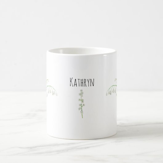 Lily of the Valley May Birth Blume Keramik Kaffeetasse (Mittel)