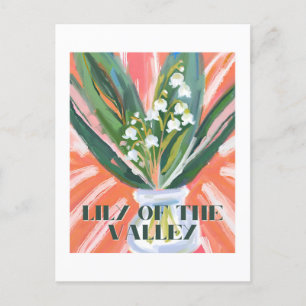 Lily of the Valley May Birth Month Blume Elegant Postkarte